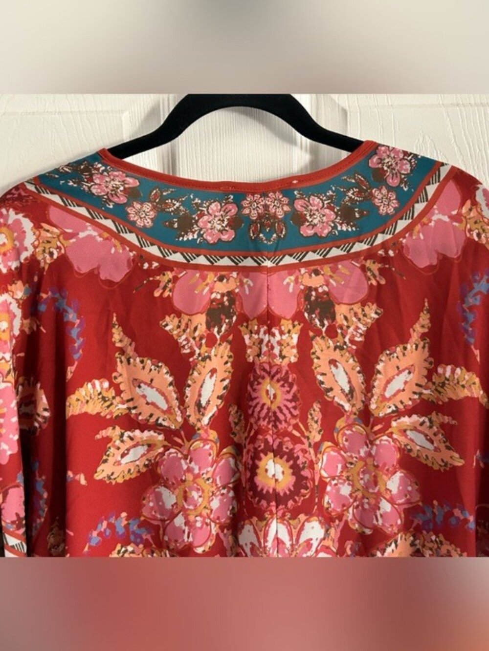 Flying Tomato Rust Floral Tie-Front Peasant Boho Blouse NWT Festival - Picture 16 of 16